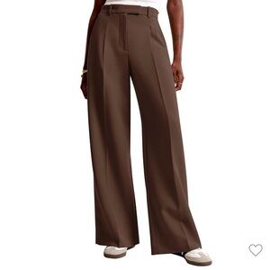 Leith Chocolate Wide-Leg Pants